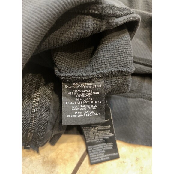 Harley Davidson Hoodie Mens XXL 2XL Black Thermal Waffle Knit Full Zip Skull - Picture 10 of 11